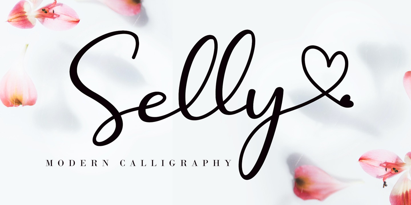 Ejemplo de fuente Selly Calligraphy #1